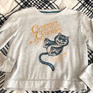 Disney World Alice in Wonderland Cheshire Cat Crop Sweatshirt